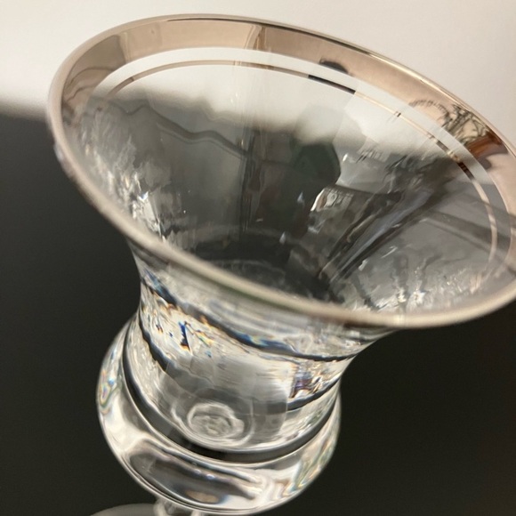 Mikasa Sonata Platin Lead Crystal Candlestick Silver Trim - Picture 2 of 7